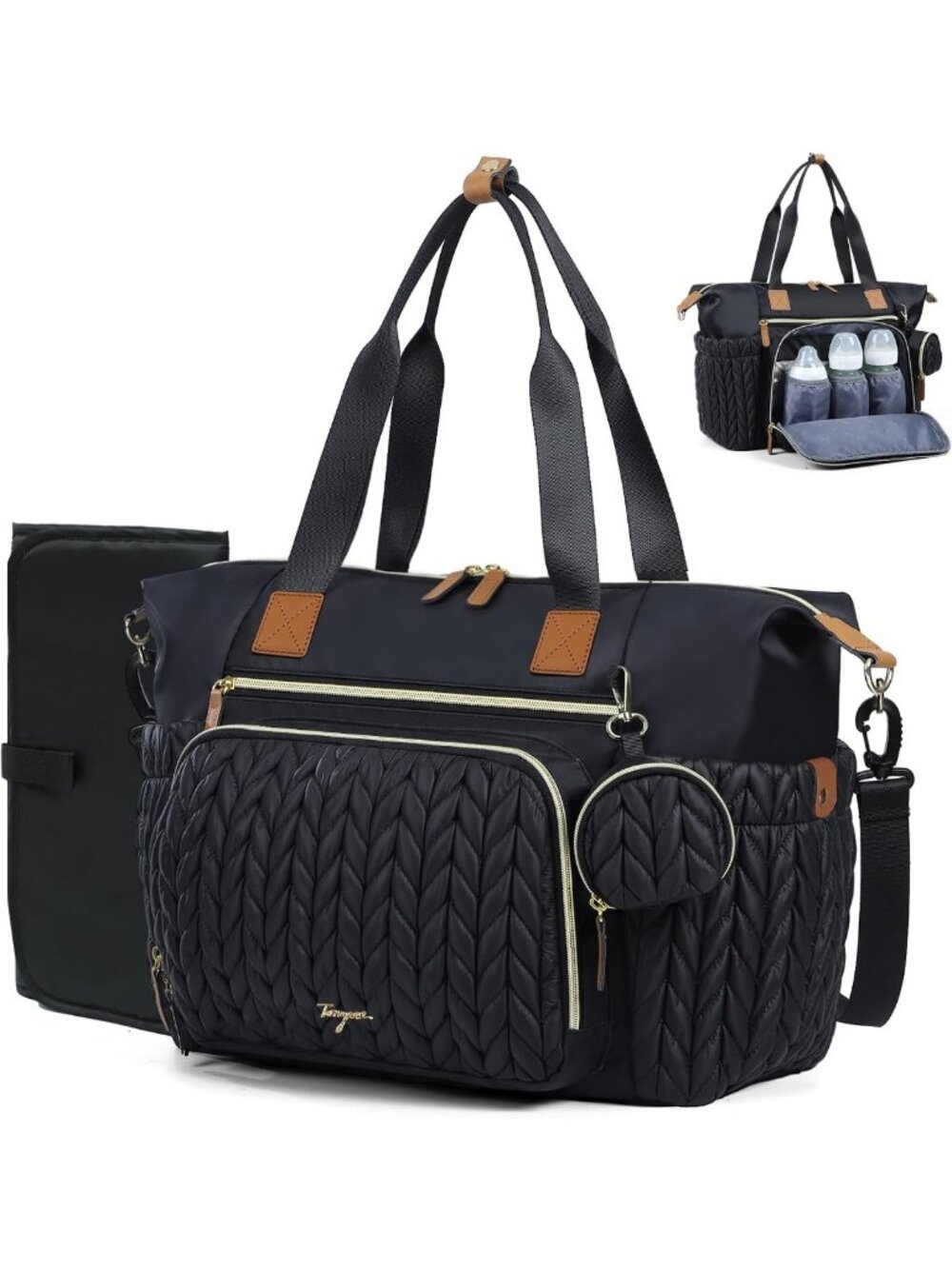 Large Diaper Bag Tote | Stylish Baby Hospital Bag for Moms | Labor & Delivery
